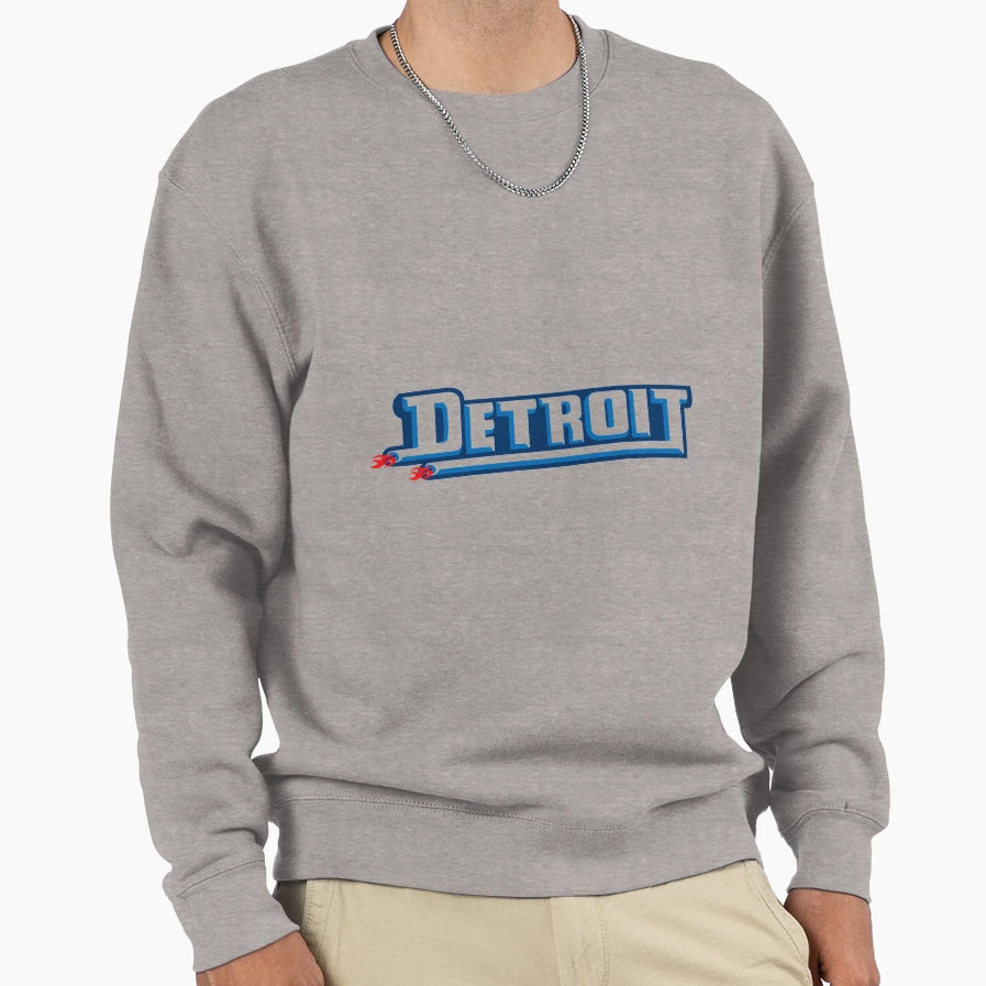 Unique Detroit Font Sweatshirt - Casual Everyday Wear Unisex - T-Shirt, Sweatshirt, Hoodie