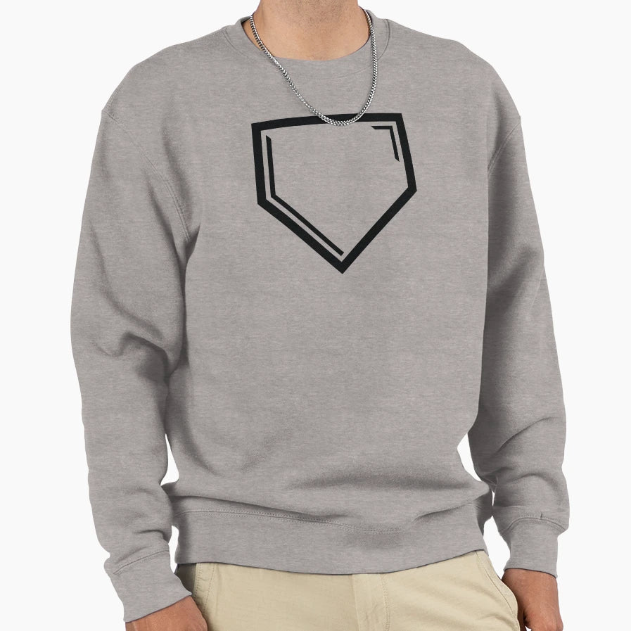 Baseball Home Plate Sweatshirt - Casual Everyday Wear Unisex - T-Shirt, Sweatshirt, Hoodie