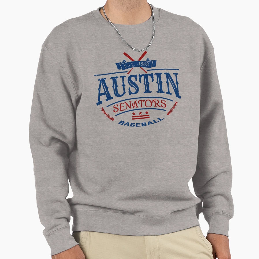 Austin Texas Old Tyme Senators Sweatshirt - Fun Novelty Design Unisex - T-Shirt, Sweatshirt, Hoodie