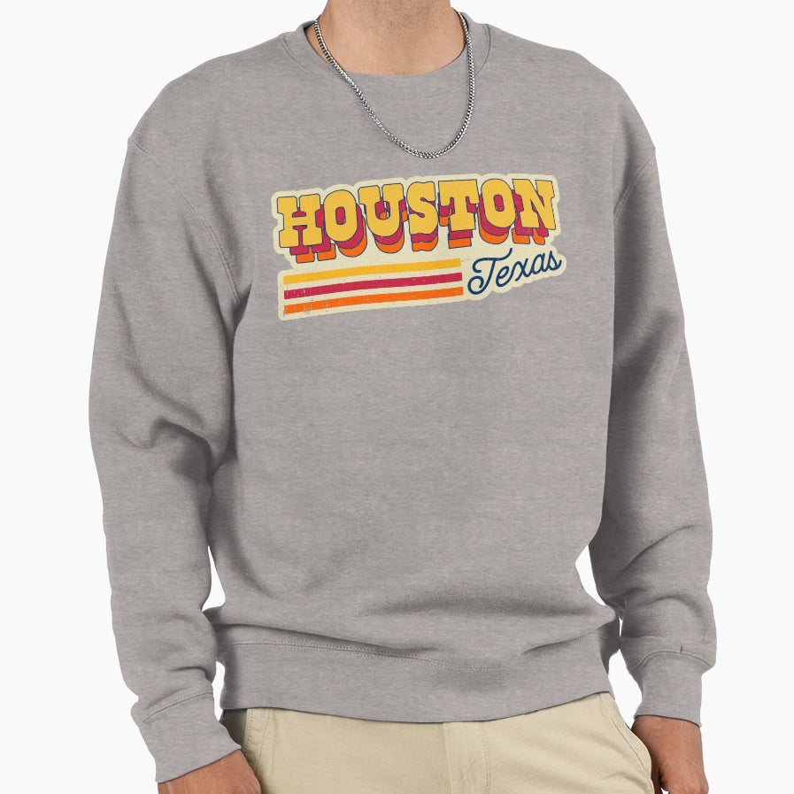 Old School Houston Texas Sweatshirt - Novelty Apparel Men Women - T-Shirt, Sweatshirt, Hoodie
