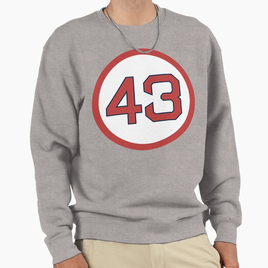 Dennis Eckersley 43 Jersey Number Sweatshirt - Minimalist Print for Adults - T-Shirt, Sweatshirt, Hoodie