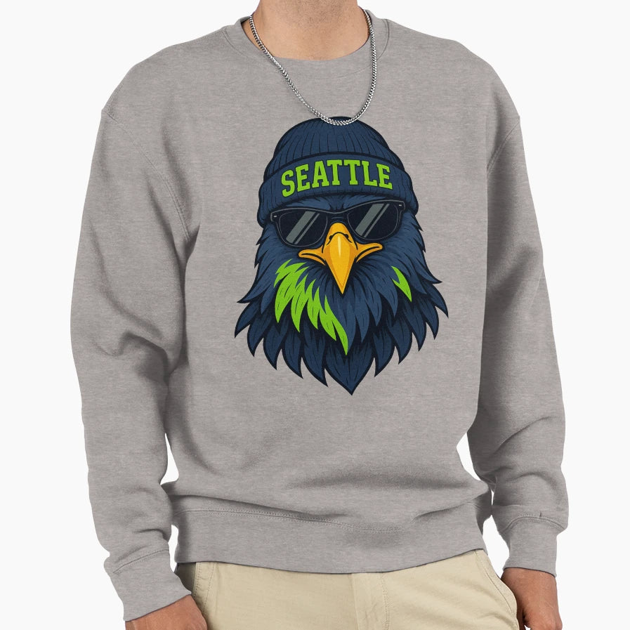 Seattle Seahawk Fan Art Sweatshirt - Fun Novelty Design Unisex - T-Shirt, Sweatshirt, Hoodie