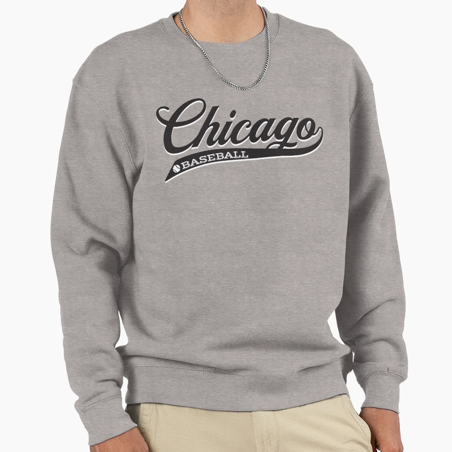 Script Chicago Baseball Sweatshirt - Fun Novelty Design Unisex - T-Shirt, Sweatshirt, Hoodie