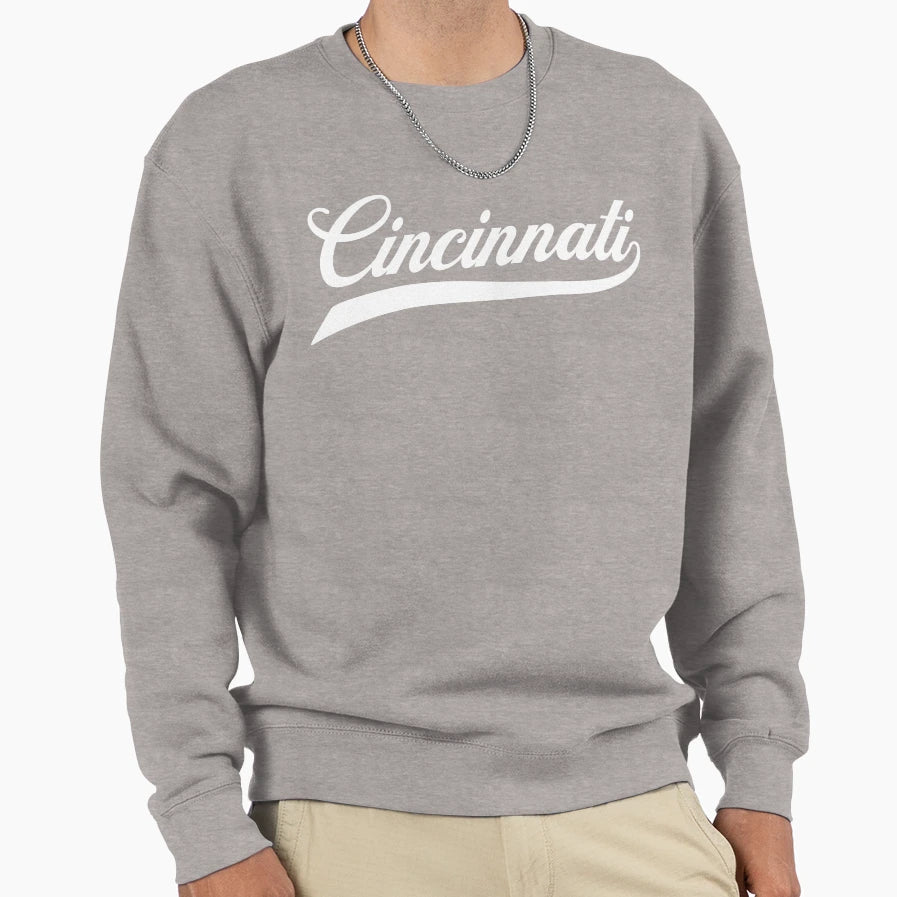 Script Cincinnati Baseball Sweatshirt - Minimalist Print Unisex - T-Shirt, Sweatshirt, Hoodie