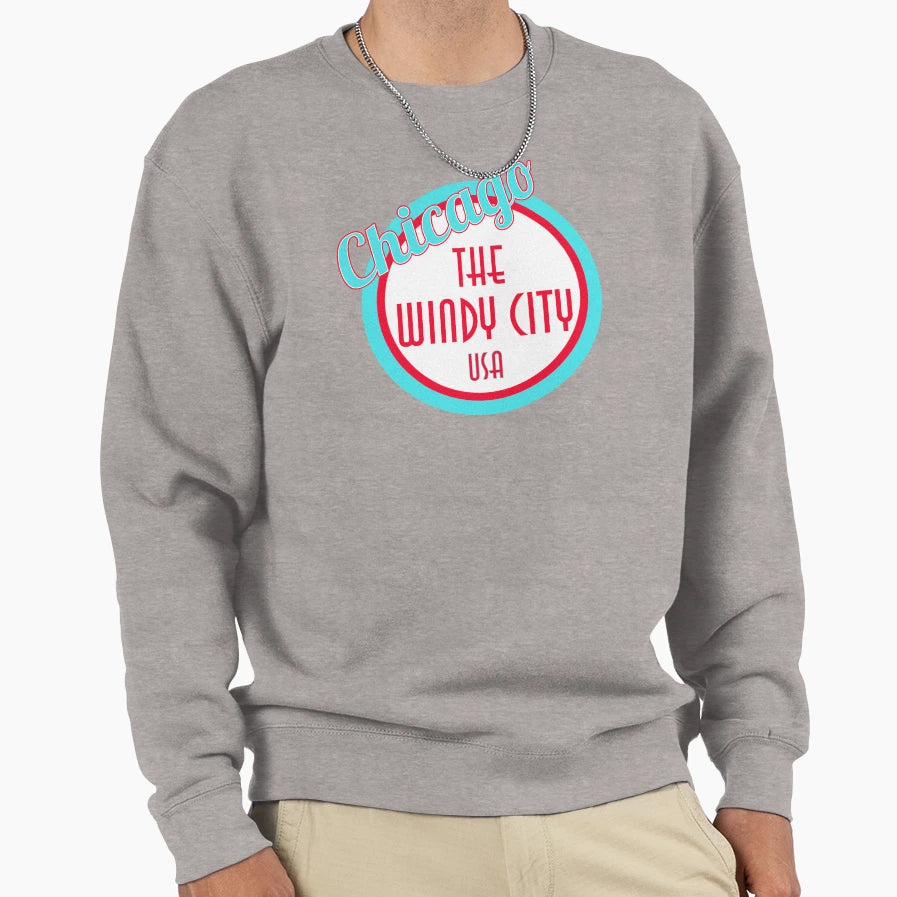 Chicago Windy City Sweatshirt - Unique Graphic for Adults - T-Shirt, Sweatshirt, Hoodie