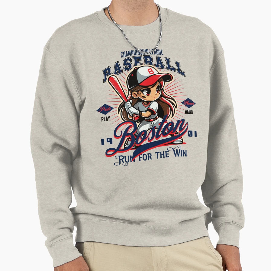 Boston Baseball Sweatshirt - Novelty Apparel for Adults - T-Shirt, Sweatshirt, Hoodie