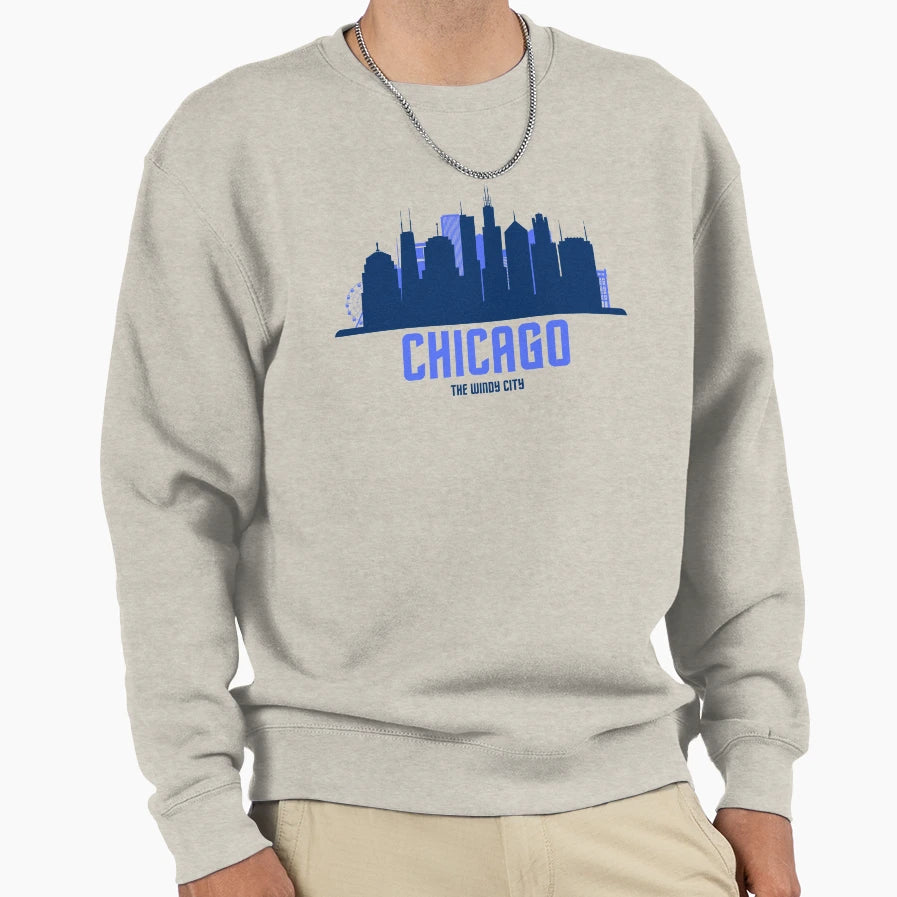 Chicago Windy City Sweatshirt - Minimalist Print Men Women - T-Shirt, Sweatshirt, Hoodie