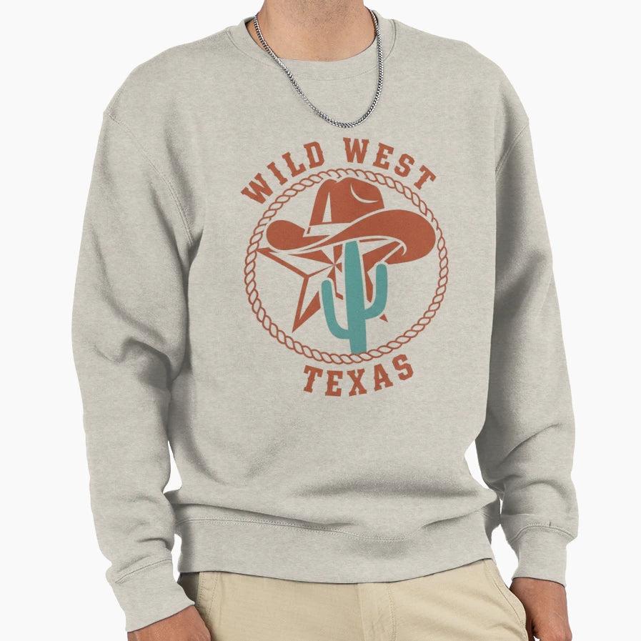 Wild West Sweatshirt - Aesthetic Graphic Men Women - T-Shirt, Sweatshirt, Hoodie