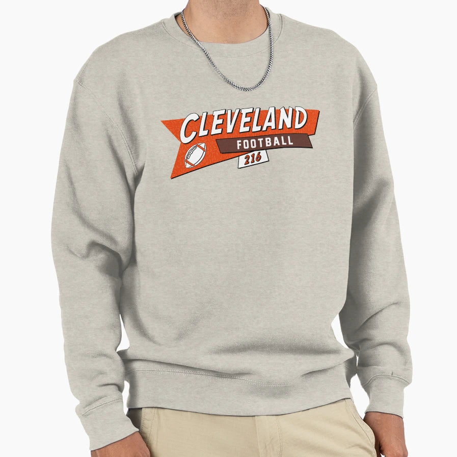 Cleveland 90S Football Sweatshirt - Custom Art Print Men Women - T-Shirt, Sweatshirt, Hoodie