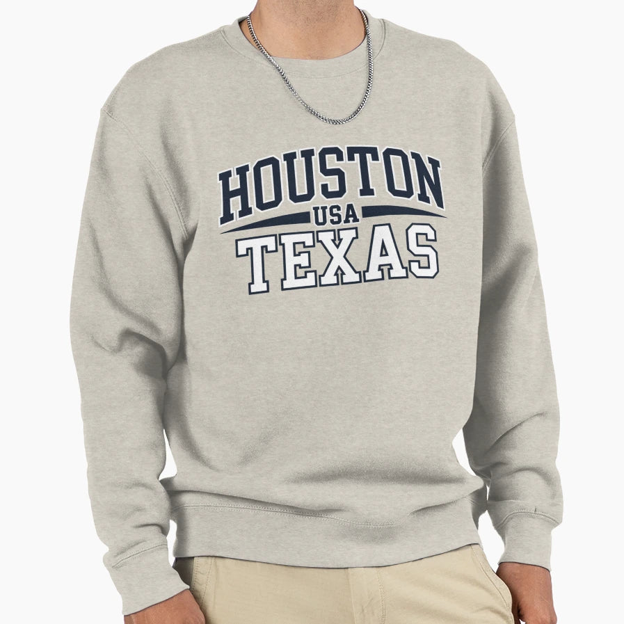 Houston Usa Texas Two Color Sweatshirt - Graphic Print for Adults - T-Shirt, Sweatshirt, Hoodie