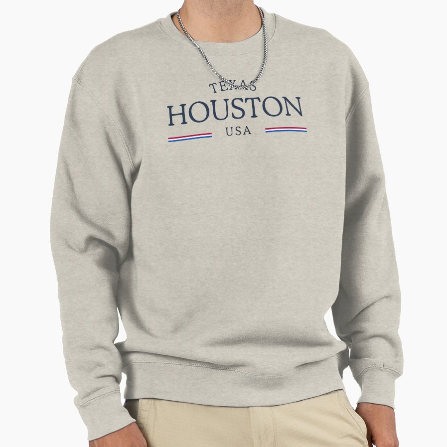 Houston Texas Heritage Cream Sweatshirt - Minimalist Print Unisex - T-Shirt, Sweatshirt, Hoodie