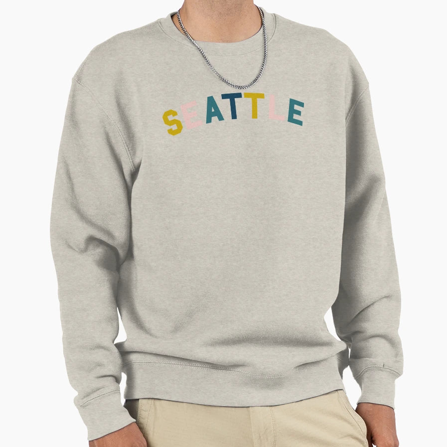 Home Series Seattle Rainbow Sweatshirt - Casual Everyday Wear Men Women - T-Shirt, Sweatshirt, Hoodie