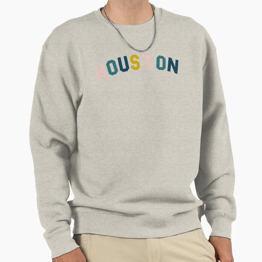 Home Series Houston Rainbow Sweatshirt - Unique Graphic Unisex - T-Shirt, Sweatshirt, Hoodie