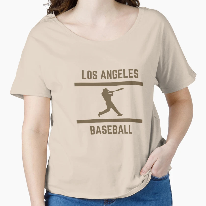 Gold Color Los Angeles Baseball T-Shirt - Custom Art Print Men Women - T-Shirt, Sweatshirt, Hoodie