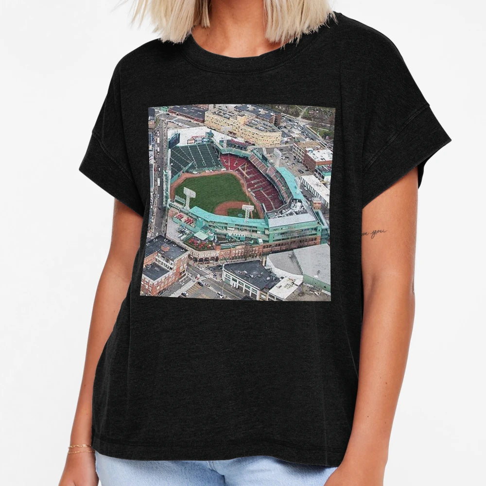 Boston Baseball Stadium Fenway Park Old T-Shirt - Custom Art Print Unisex - T-Shirt, Sweatshirt, Hoodie