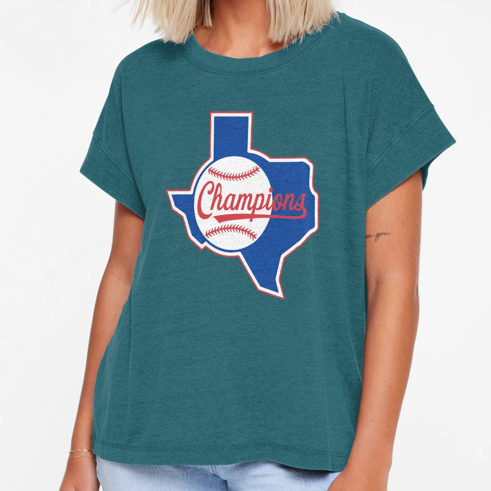 Texas Champions Logo 2 T-Shirt - Minimalist Print Men Women - T-Shirt, Sweatshirt, Hoodie