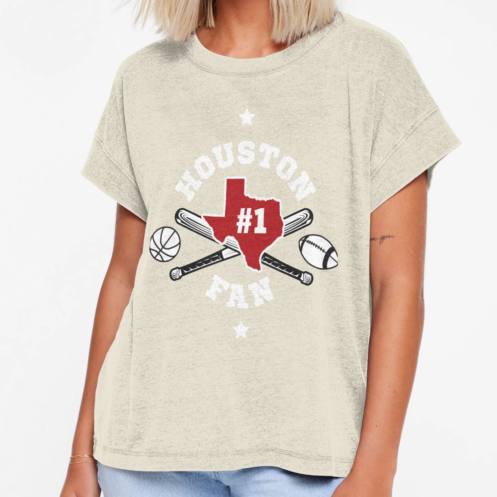 Houston 1 Fan Blue T-Shirt - Graphic Print for Adults - T-Shirt, Sweatshirt, Hoodie
