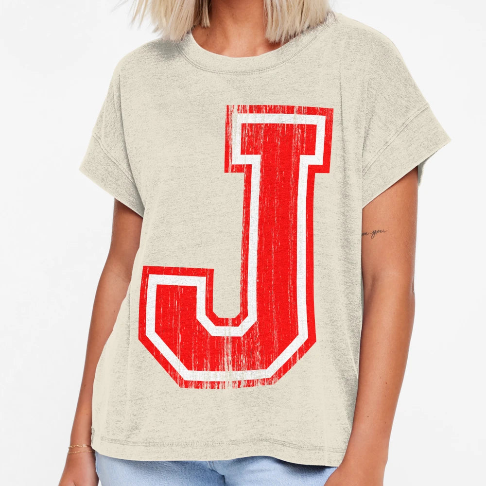 Big Red Letter J T-Shirt - Streetwear Style Unisex - T-Shirt, Sweatshirt, Hoodie