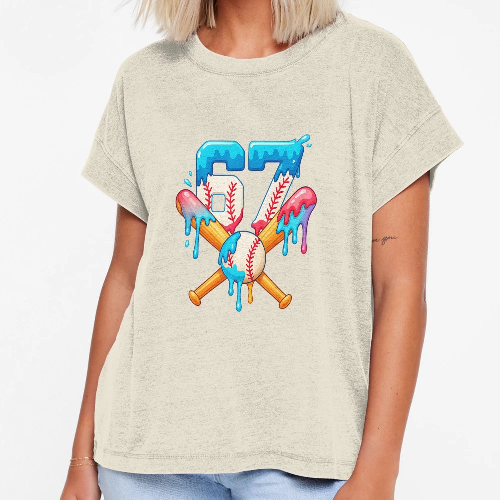 67 Baseball Drip Lifestyle T-Shirt - Minimalist Print for Adults - T-Shirt, Sweatshirt, Hoodie