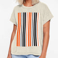 Orange Black Stripes White Background T-Shirt - Trendy Graphic Unisex - T-Shirt, Sweatshirt, Hoodie