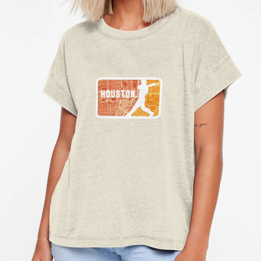Houston Baseball Player Street Map T-Shirt - Casual Everyday Wear Unisex - T-Shirt, Sweatshirt, Hoodie