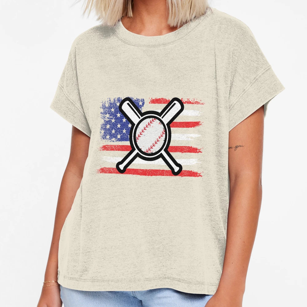 American Flag Baseball And Bats T-Shirt - Custom Art Print for Adults - T-Shirt, Sweatshirt, Hoodie