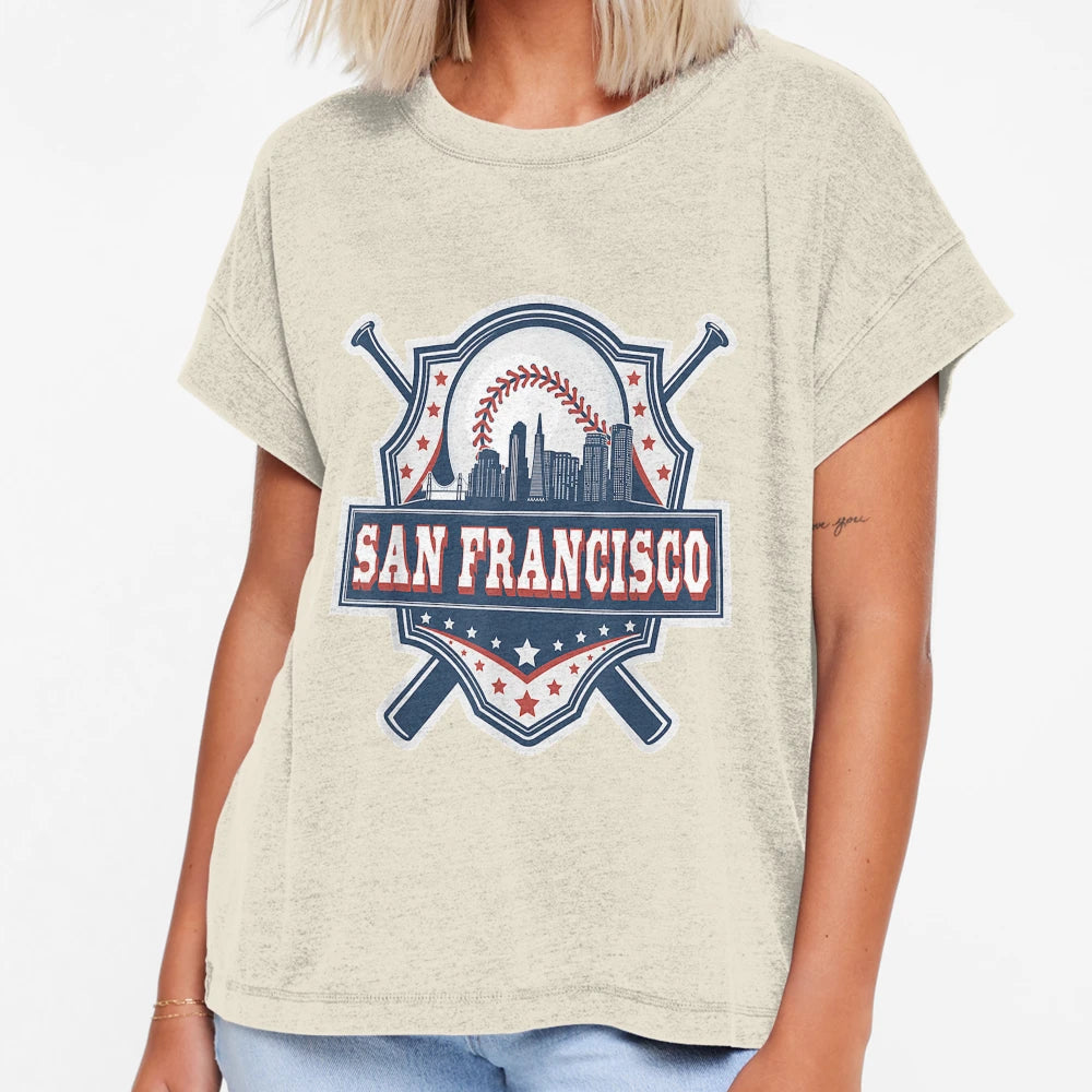 San Francisco Baseball Skyline T-Shirt - Casual Everyday Wear Unisex - T-Shirt, Sweatshirt, Hoodie
