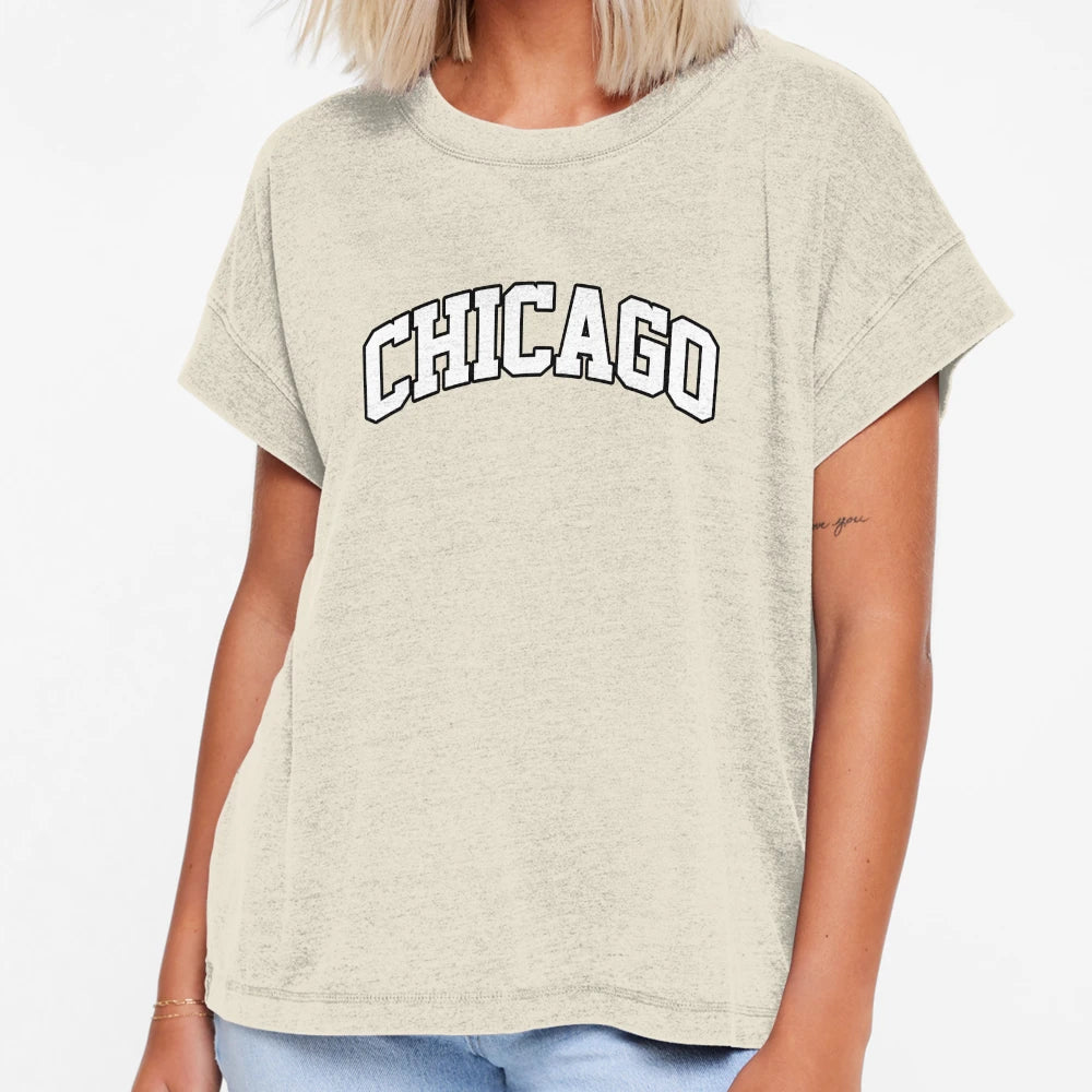 Chicago Logo Collegiate Sporty Urban T-Shirt - Streetwear Style Men Women - T-Shirt, Sweatshirt, Hoodie