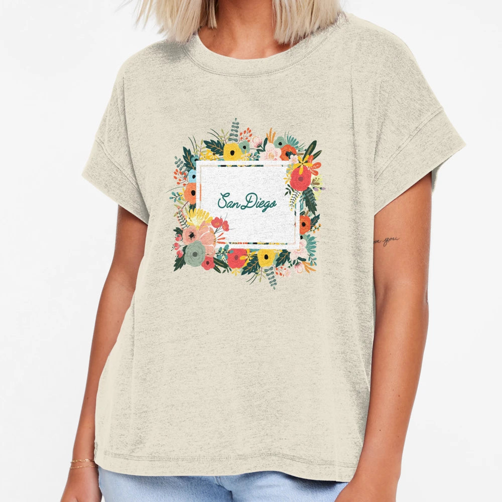 San Diego Flower Frame T-Shirt - Streetwear Style Men Women - T-Shirt, Sweatshirt, Hoodie