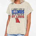 I Might Live Illinois But My Team Is T-Shirt - Custom Art Print for Adults - T-Shirt, Sweatshirt, Hoodie