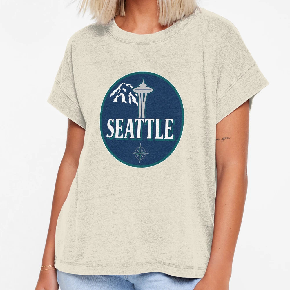 Seattle Icons Crest T-Shirt - Graphic Print Men Women - T-Shirt, Sweatshirt, Hoodie