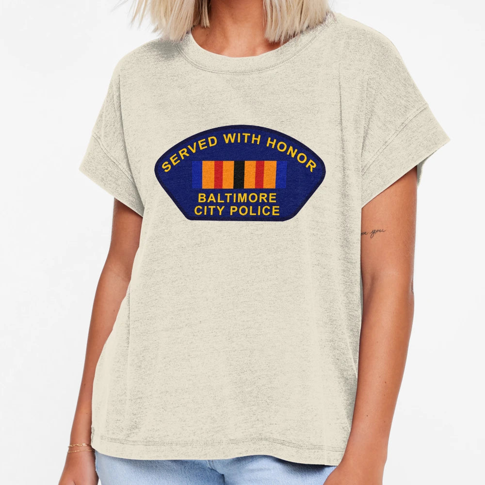 Served Honor Baltimore City Police T-Shirt - Minimalist Print Men Women - T-Shirt, Sweatshirt, Hoodie