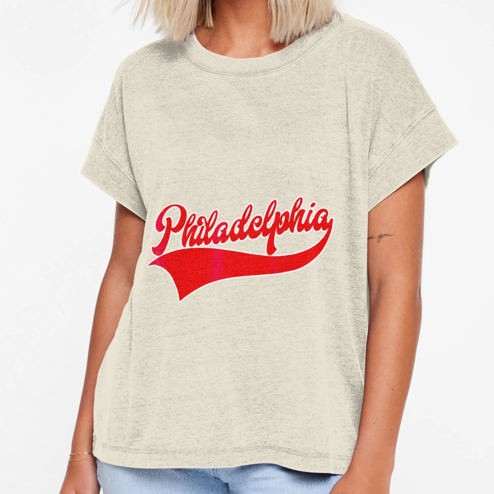 Philadelphia Script Logo T-Shirt - Graphic Print Men Women - T-Shirt, Sweatshirt, Hoodie