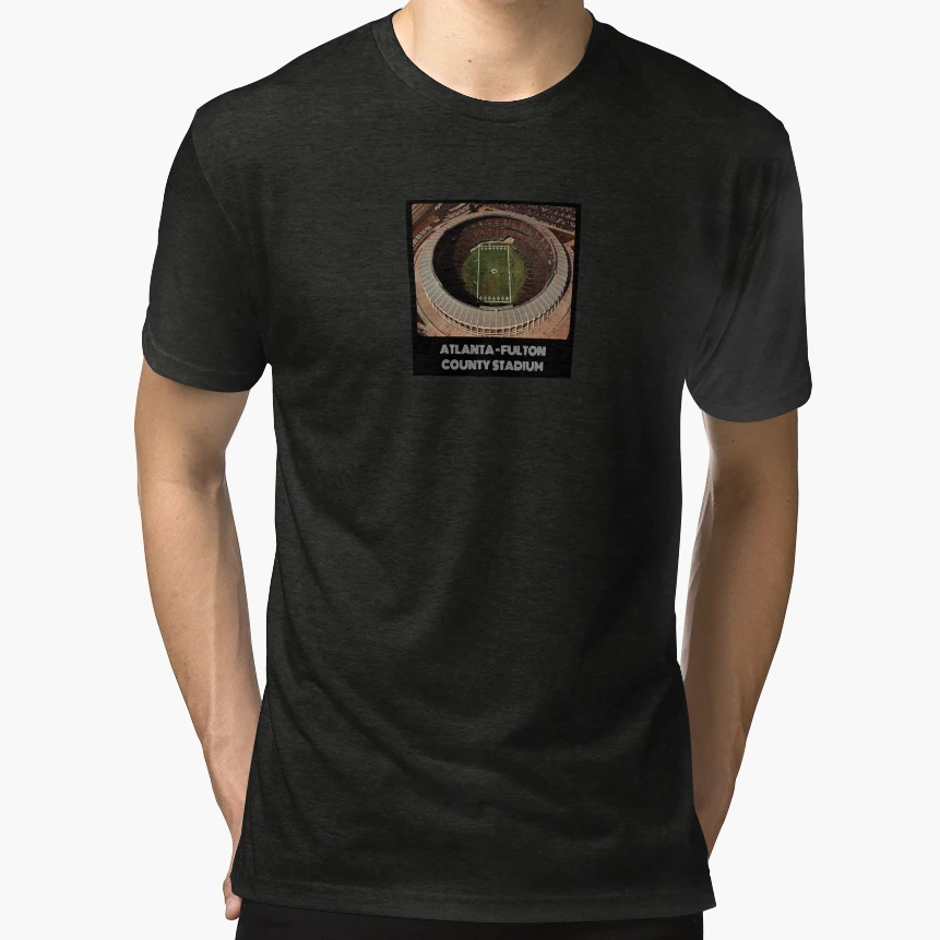 Atlanta Fulton County Stadium Black T-Shirt - Aesthetic Graphic Unisex - T-Shirt, Sweatshirt, Hoodie