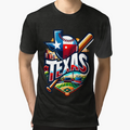 Texas Baseball Cityscape Badge T-Shirt - Streetwear Style Men Women - T-Shirt, Sweatshirt, Hoodie