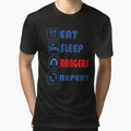 Eat Sleep Football Repeat Rangers Fan Art T-Shirt - Novelty Apparel Unisex - T-Shirt, Sweatshirt, Hoodie