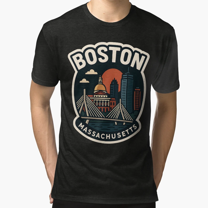 Boston Massachusetts T-Shirt - Fun Novelty Design Men Women - T-Shirt, Sweatshirt, Hoodie