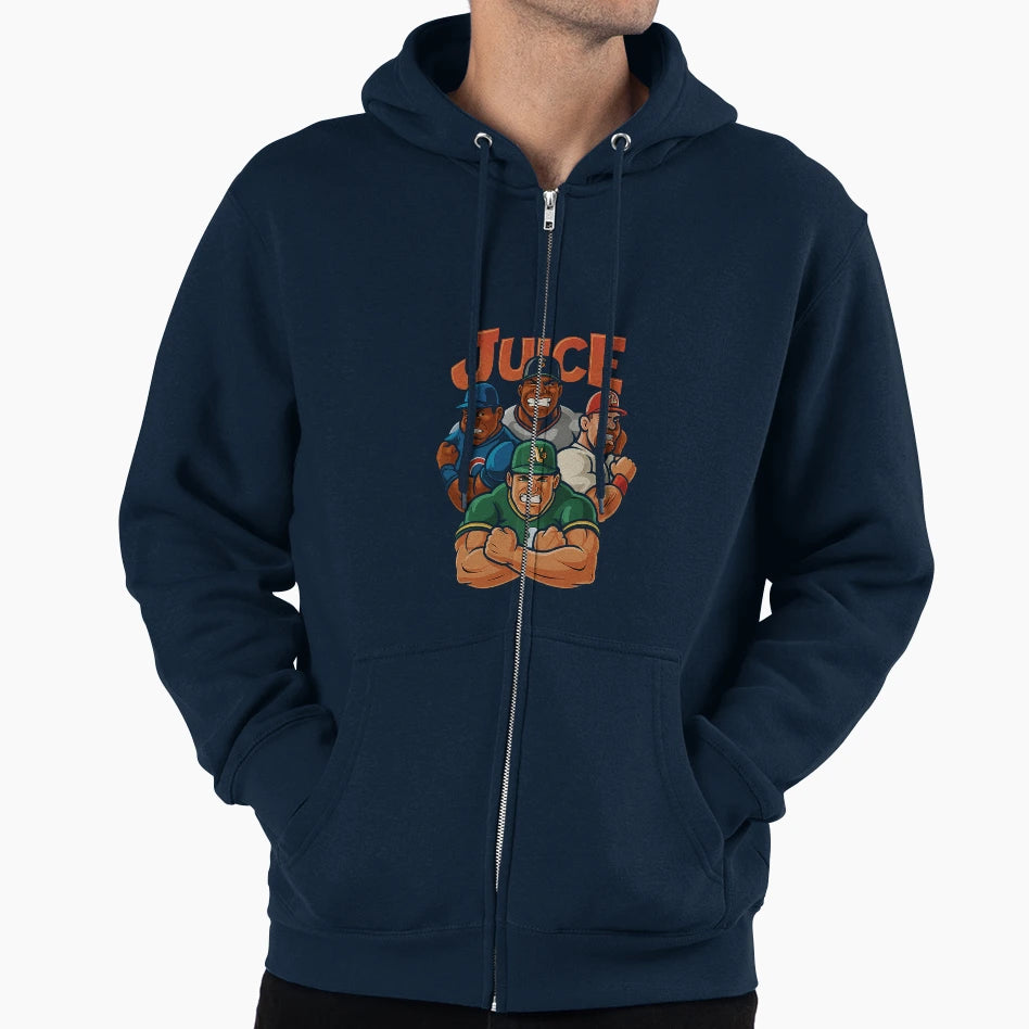 90S Juiced Up Baseball Home Run Bonds Hoodie - Novelty Apparel for Adults - T-Shirt, Sweatshirt, Hoodie