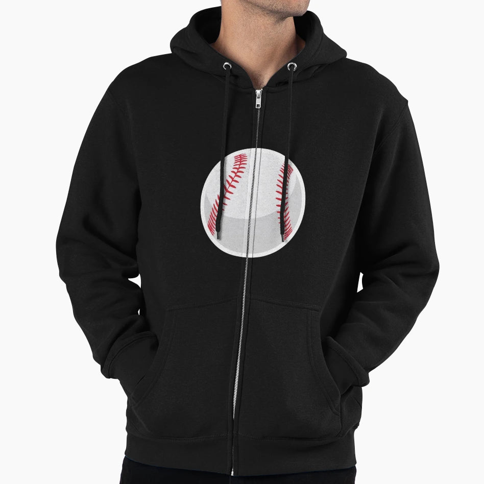 Minimalist Baseball Ball Clean Sporty Hoodie - Trendy Graphic Men Women - T-Shirt, Sweatshirt, Hoodie