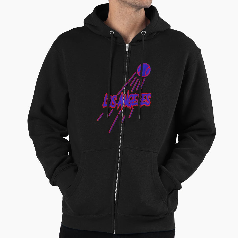Los Angeles Baseball Redblue Hoodie - Streetwear Style for Adults - T-Shirt, Sweatshirt, Hoodie