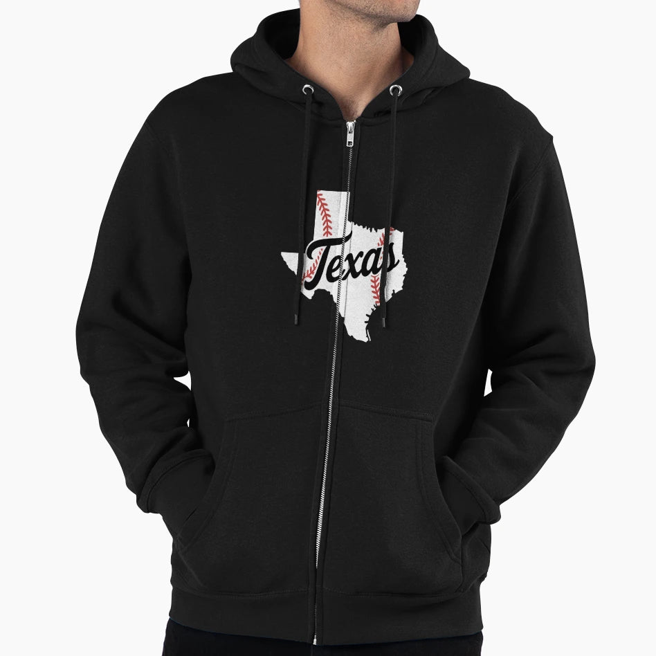 Texas Baseball Hoodie - Novelty Apparel for Adults - T-Shirt, Sweatshirt, Hoodie