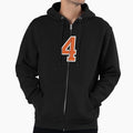 Sports Number 4 Jersey Four Orange Hoodie - Novelty Apparel Unisex - T-Shirt, Sweatshirt, Hoodie