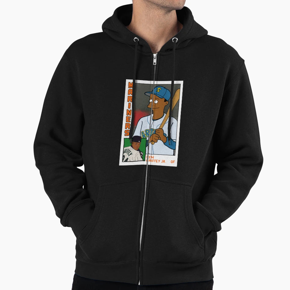 Homer Bat Ken Griffey Jr Simpsons Hoodie - Novelty Apparel for Adults - T-Shirt, Sweatshirt, Hoodie
