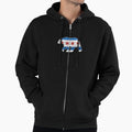 Chicago Flag Walking Bear Grunge State Hoodie - Fun Novelty Design Unisex - T-Shirt, Sweatshirt, Hoodie