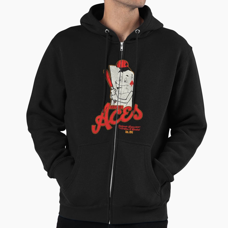 Defunct Anaheim Aces Baseball Team Hoodie - Novelty Apparel for Adults - T-Shirt, Sweatshirt, Hoodie