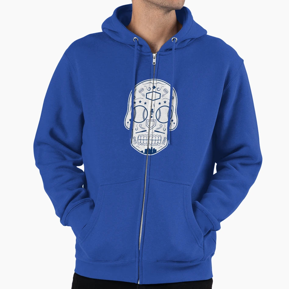 Los Angeles Baseball Sugar Skull Hoodie - Unique Graphic Unisex - T-Shirt, Sweatshirt, Hoodie