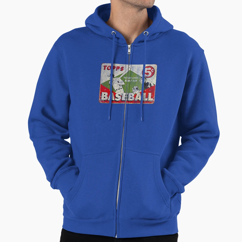 Baseball Gum Cards Sign Worn Hoodie - Minimalist Print for Adults - T-Shirt, Sweatshirt, Hoodie