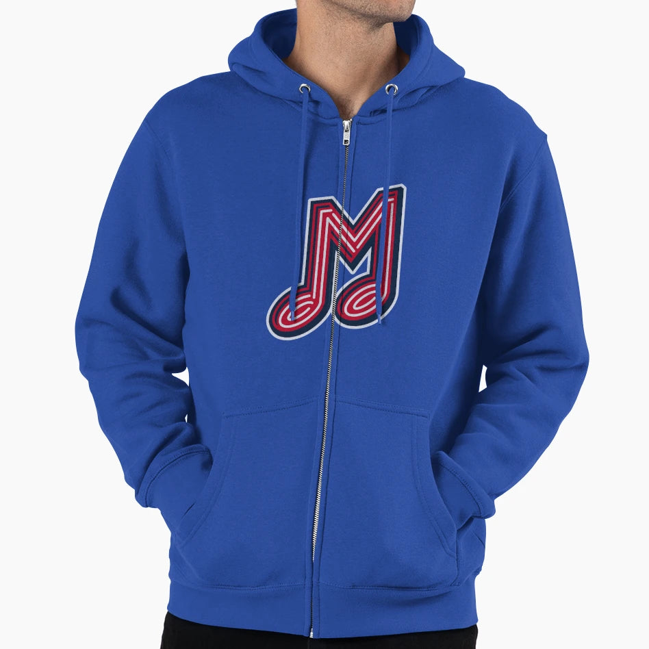 Memphis Music Note M Logo Hoodie - Aesthetic Graphic for Adults - T-Shirt, Sweatshirt, Hoodie