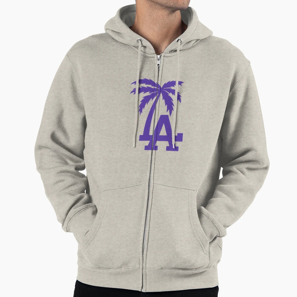 Los Angeles Palm Icon Simple Purple City Hoodie - Trendy Graphic for Adults - T-Shirt, Sweatshirt, Hoodie