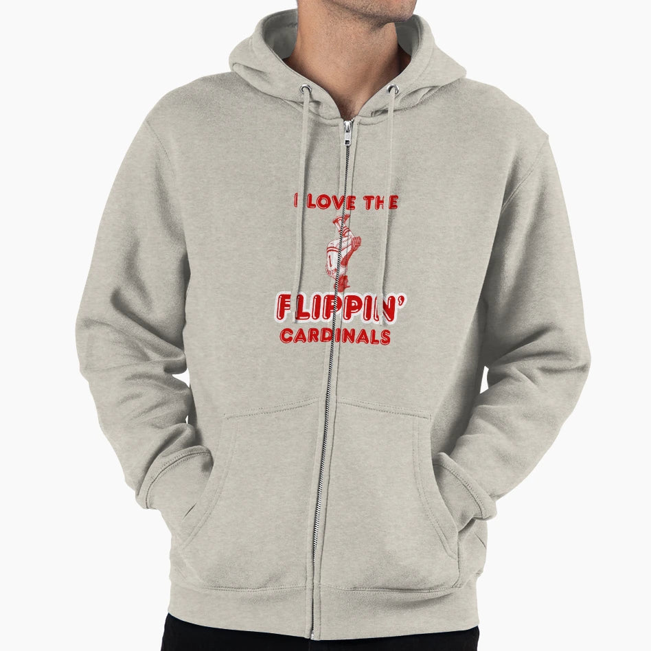 I Love Flippin Cardinals Hoodie - Minimalist Print Unisex - T-Shirt, Sweatshirt, Hoodie